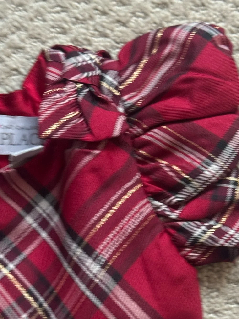 The children's place Red Plaid Holiday Dress 4T